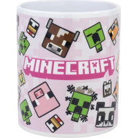 STOR Hrneček keramický 325ml Minecraft růžový