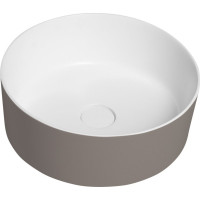 THIN umyvadlo na desku, Rockstone, Ø 38 cm, agila/bílá mat WN548-43