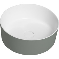 THIN umyvadlo na desku, Rockstone, Ø 38 cm, verde/bílá mat WN548-44