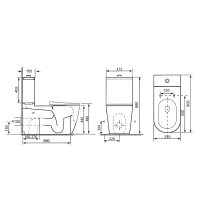 Sapho MEDIC RIMLESS WC mísa pro kombi, spodní/zadní odpad, bílá MC102-111