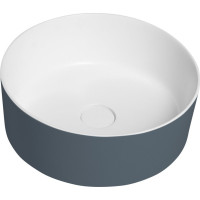 THIN umyvadlo na desku, Rockstone, Ø 38 cm, siena/bílá mat WN548-42