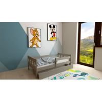 Dětská postel MÁJA z masivu borovice - 200x90 cm - šedá