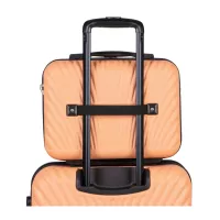 Moderní cestovní kufry SWAN - set KK+XS+S+M+L - broskvová oranžová