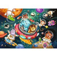RAVENSBURGER Puzzle Zvířátka ve vesmíru 2x12 dílků