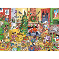 COBBLE HILL Rodinné puzzle Chytání Santy 350 dílků
