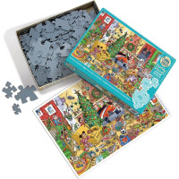 COBBLE HILL Rodinné puzzle Chytání Santy 350 dílků