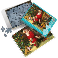 COBBLE HILL Rodinné puzzle Santova punčocha 350 dílků