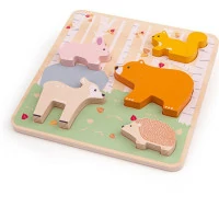 Bigjigs Baby Dřevěné puzzle Woodland