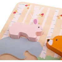Bigjigs Baby Dřevěné puzzle Woodland