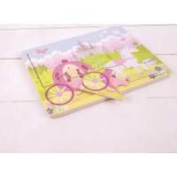 Bigjigs Toys Dřevěné puzzle princezna s kočárem
