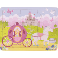 Bigjigs Toys Dřevěné puzzle princezna s kočárem