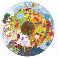 Bigjigs Toys Kulaté podlahové puzzle Čtyří roční období 50 dílků