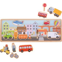 Bigjigs Toys Magnetické puzzle město