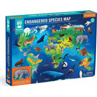 Mudpuppy Puzzle Ohrožené druhy zvířat celého světa 80 dílků
