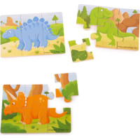 Bigjigs Toys Puzzle 3v1 dinosauři