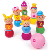 Bigjigs Toys Dřevěné kuželky Víly