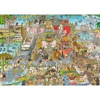 RAVENSBURGER Puzzle Pohled do zpětného zrcátka: Safari 1000 dílků