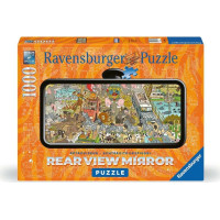 RAVENSBURGER Puzzle Pohled do zpětného zrcátka: Safari 1000 dílků