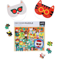 Petit Collage Puzzle knihovna 100 ks s 3D brýlemi
