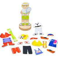 Bigjigs Toys Magnetické oblékací puzzle sportovní aktivity