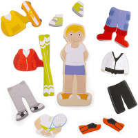 Bigjigs Toys Magnetické oblékací puzzle sportovní aktivity