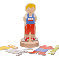 Bigjigs Toys Magnetické oblékací puzzle sportovní aktivity