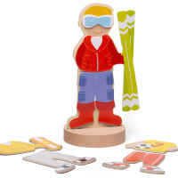 Bigjigs Toys Magnetické oblékací puzzle sportovní aktivity