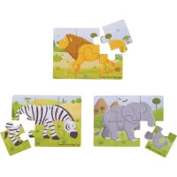 Bigjigs Toys Puzzle 3v1 safari zvířátka