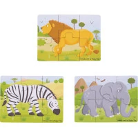 Bigjigs Toys Puzzle 3v1 safari zvířátka