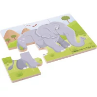 Bigjigs Toys Puzzle 3v1 safari zvířátka