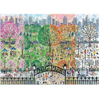 Galison Dřevěné puzzle Psí park 4 roční období 250 dílků
