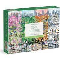 Galison Dřevěné puzzle Psí park 4 roční období 250 dílků