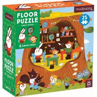 Mudpuppy Podlahové puzzle Lesní školka s tvarovanými dílky 25 dílků