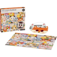 Petit Collage Puzzle zvířátka 100 ks s 3D brýlemi
