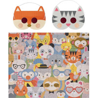 Petit Collage Puzzle zvířátka 100 ks s 3D brýlemi