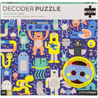 Petit Collage Puzzle příšerky 100 ks s 3D brýlemi