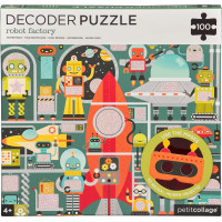 Petit Collage Puzzle roboti 100 ks s 3D brýlemi