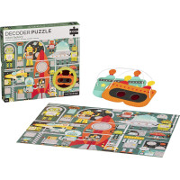 Petit Collage Puzzle roboti 100 ks s 3D brýlemi