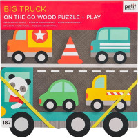Petit Collage Robustní dřevěné puzzle Big Truck