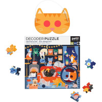 Petit Collage Puzzle kočky 100 ks s 3D brýlemi