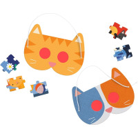 Petit Collage Puzzle kočky 100 ks s 3D brýlemi
