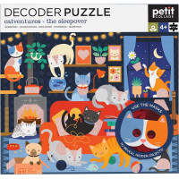 Petit Collage Puzzle kočky 100 ks s 3D brýlemi