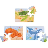 Bigjigs Toys Puzzle 3v1 mořská zvířátka