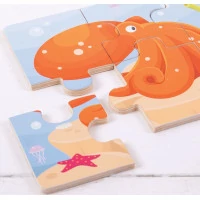 Bigjigs Toys Puzzle 3v1 mořská zvířátka