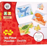 Bigjigs Toys Puzzle 3v1 mořská zvířátka