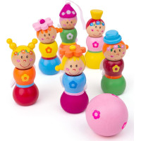 Bigjigs Toys Dřevěné kuželky Víly