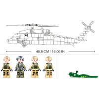 Sluban Model Bricks M38-B1012 Zdravotnický vrtulník UH-60 Black Hawk