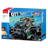 Sluban Power Bricks M38-B1161 Natahovací auto Bigfoot Green-Purple Speed ​​​​Kixx