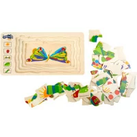 small foot Dřevěné vkládací puzzle hladová housenka