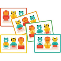 Petit Collage Dřevěné skládací puzzle lev, tygr a medvěd